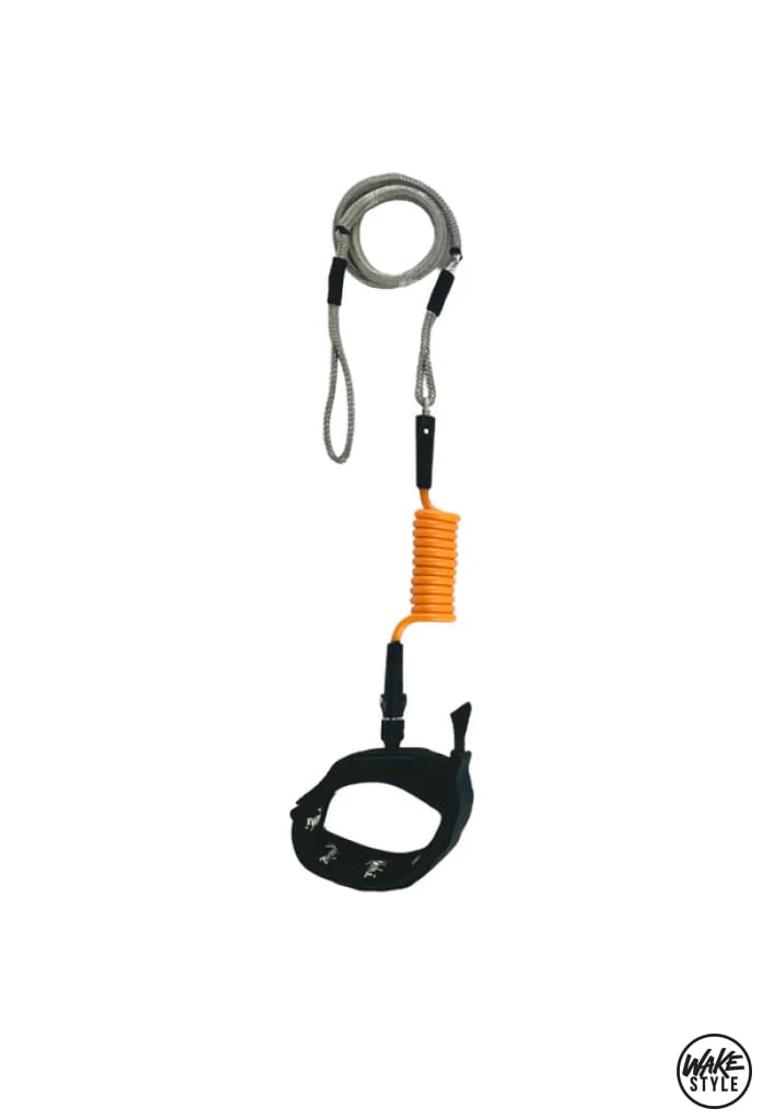 Kaohi Inviz Leash™ - Hybrid Designed For Downwind Foiling Inviz With Calf Cuff / Orange