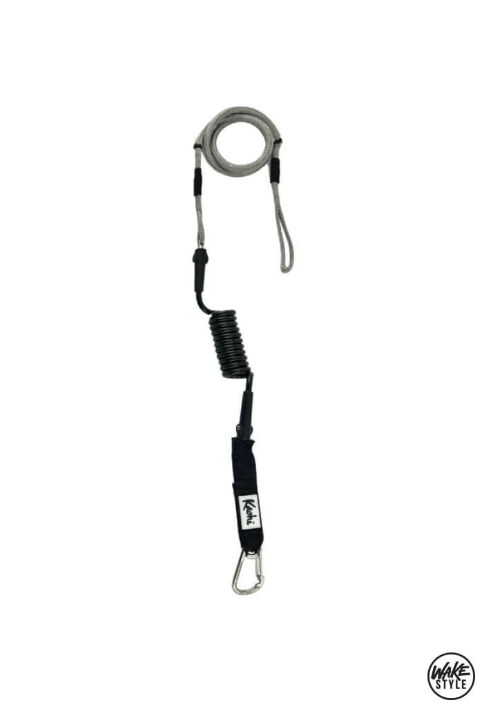 Kaohi Inviz Leash™ - Hybrid Designed For Downwind Foiling Inviz With Carabiner / Clip Black