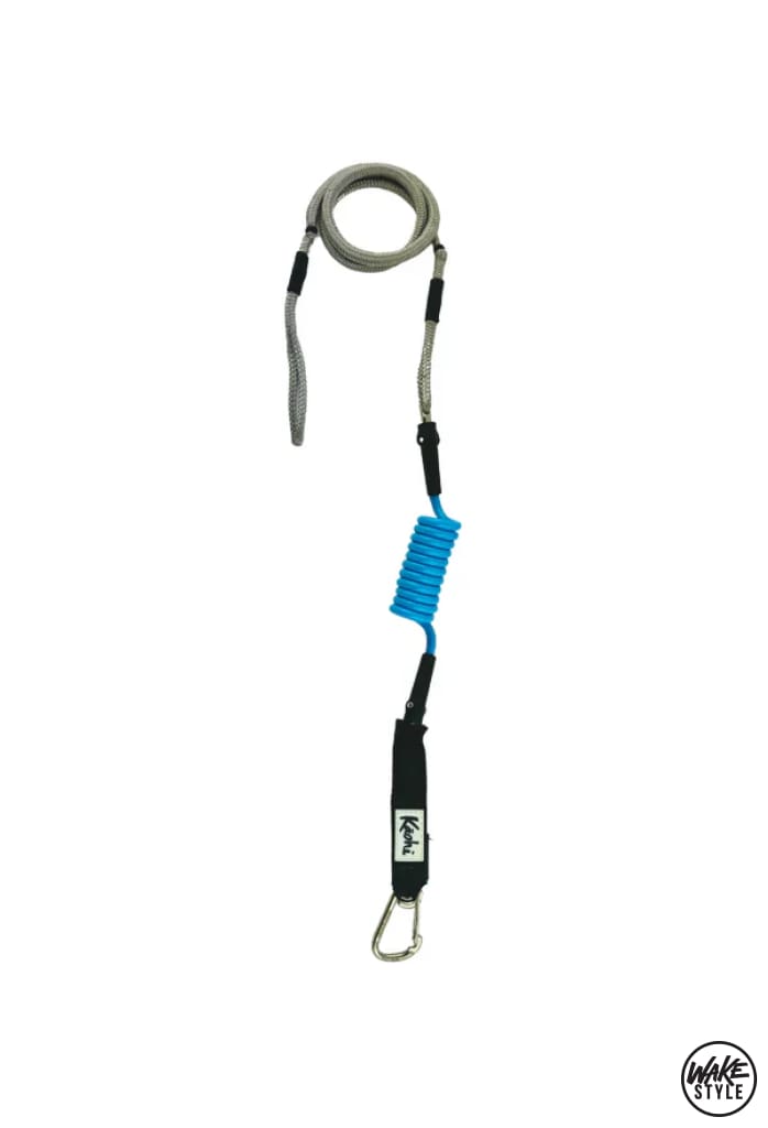 Kaohi Inviz Leash™ - Hybrid Designed For Downwind Foiling Inviz With Carabiner / Clip Blue